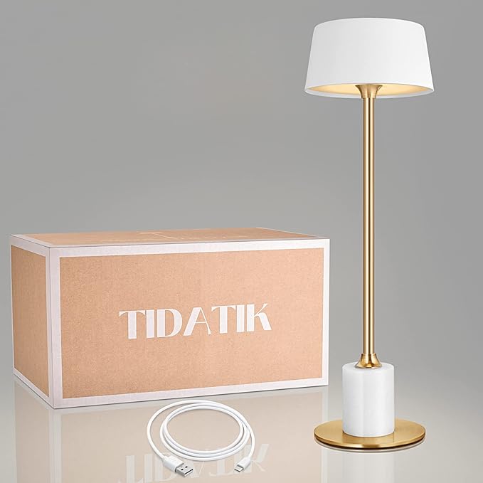 Cordless Table Lamp, Rechargeable and Battery Operated, Powered by 4000mAh by TIDATIK