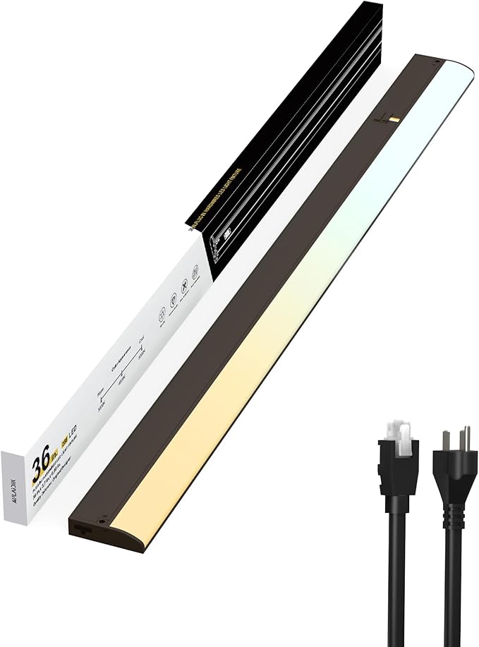 Hardwired Under Cabinet Lighting, 36 inch 3CCT Dimmable Linkable Under Counter by AULAIDIK