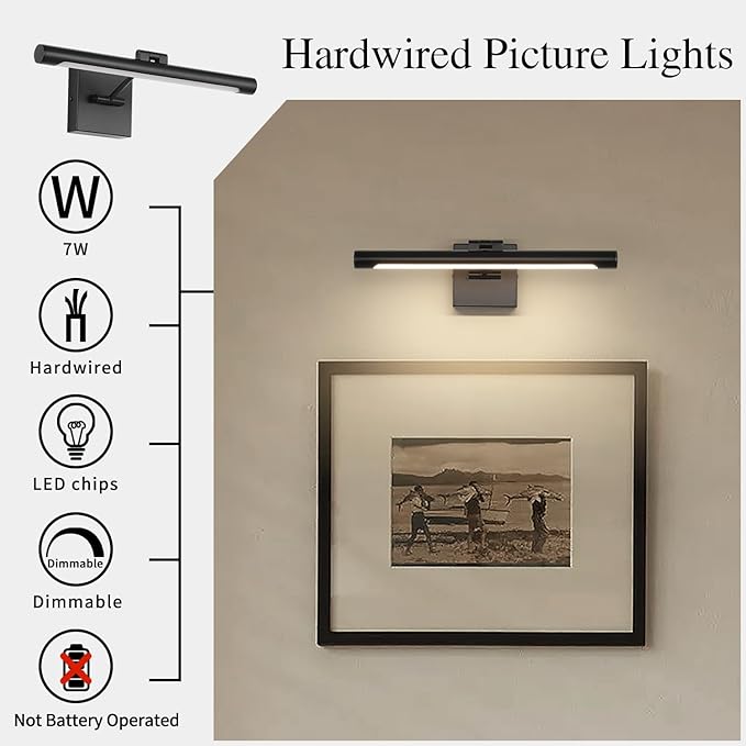 Joosenhouse Hard-Wired Picture Light Dimmable LED Picture Lights - Image 3