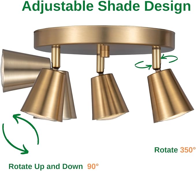 3 Light Track Lighting Kit, Matt Brass Finish Canopy - Image 4