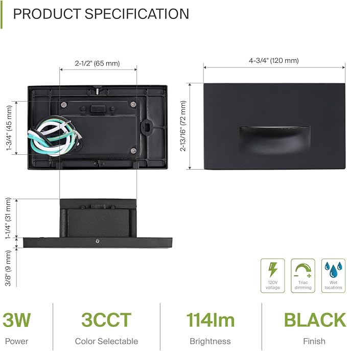 ASD LED Recessed Step Light Fixture, Outdoor & Indoor Stair Tread Lighting | - Image 2