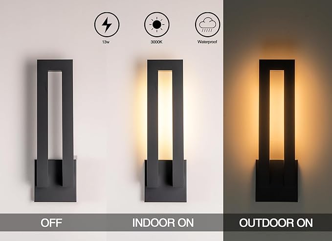 Modern Outdoor Wall Lights, 18 inch LED Long Wall Sconce, Waterproof Outdoor - Image 3