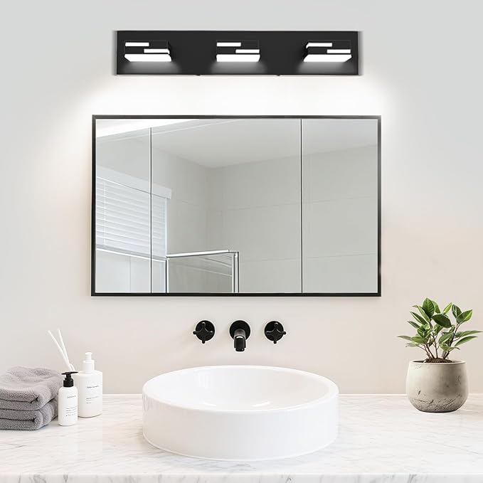 LED Modern Bathroom Vanity Light Fixtures, 3-Light 22-inch Dimmable Matte Black - Image 7