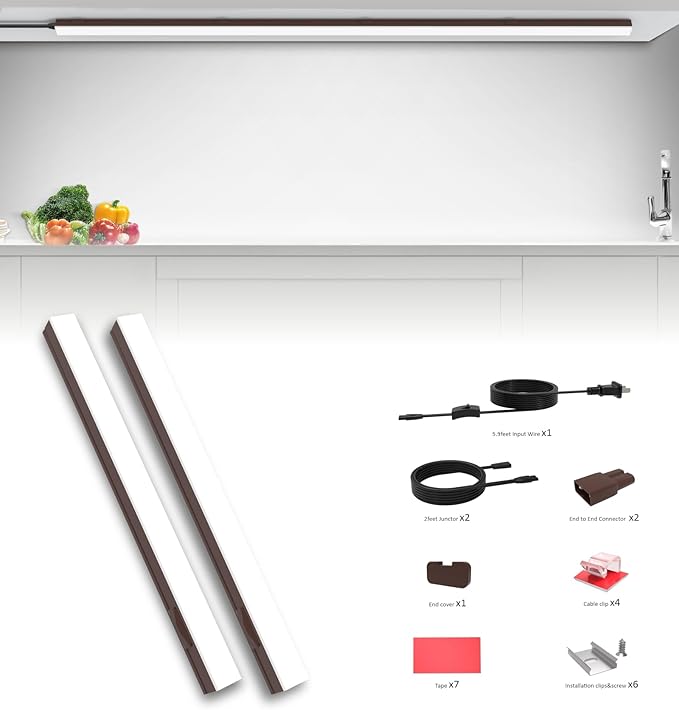 Under Cabinet Lighting Plug in, 24 Inch 2 Pcs, Linkable AC120V 3CCT - Image 6