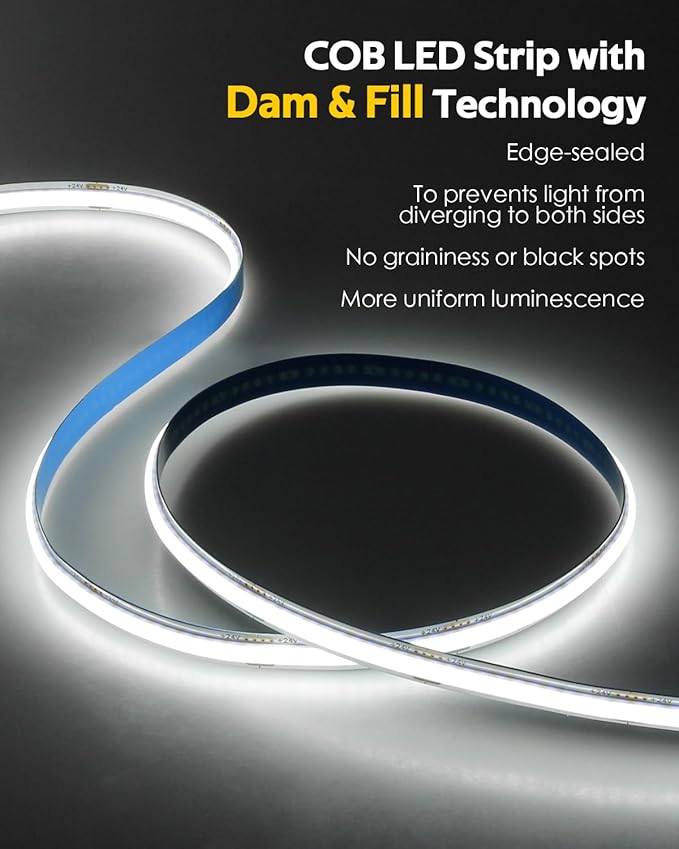 Dimmable COB Led Strip Lights for Bedroom - Image 2