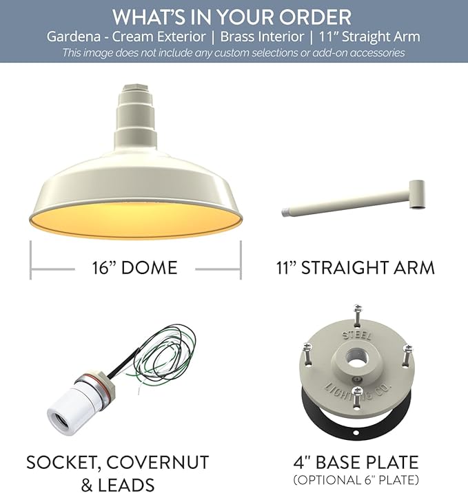 Steel Lighting Co. Gardena Barn Light | Outdoor Wall Mounted | 16" Dome | 11" - Image 6