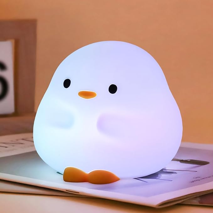 Duck Night Light, Color Changing Mode & 50-Hour Battery, Squishy Silicone Lamp by Rytinazzz