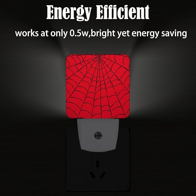 Red Spider Web Night Light, Plug Into Wall Decor - Image 4
