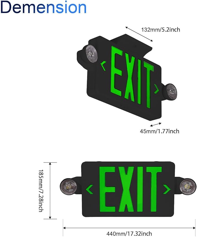 CM MZY Exit Sign with Emergency Lights, Exit Signs Light with Battery Backup - Image 3