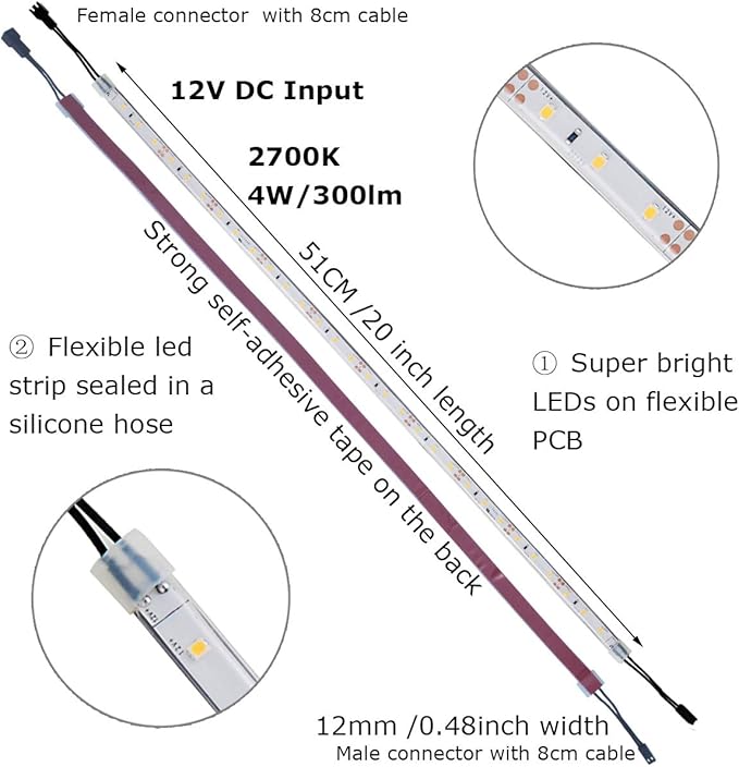 Litever Under Cabinet Lighting Kit, 1800 Lumen, Warm White 2700K. Suitable - Image 5