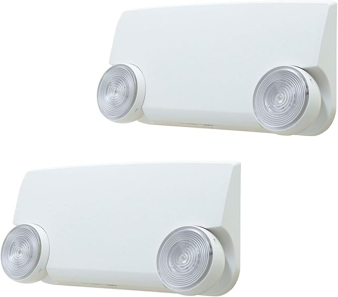 LFI Lights | Compact Emergency Light | White Housing | Two LED Adjustable Round by LightFixtureIndustries