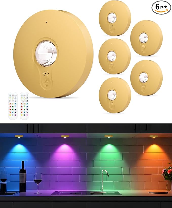 Rechargeable RGB Puck Lights by Aokpsrt