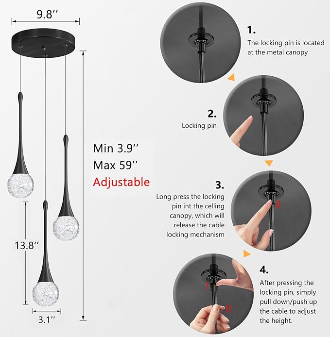 cenzoz 3-Lights Modern Pendant Lights - Image 2