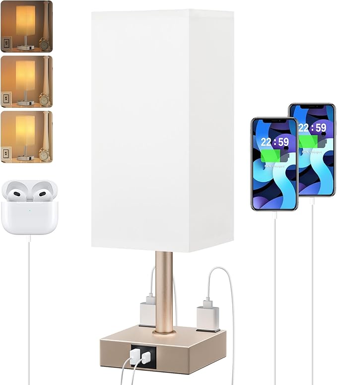 Antique White Touch Table Lamp by Aooshine