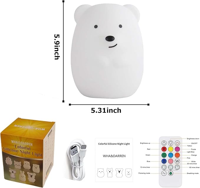 WHA&DARREN Large Owl Night Light - Image 7