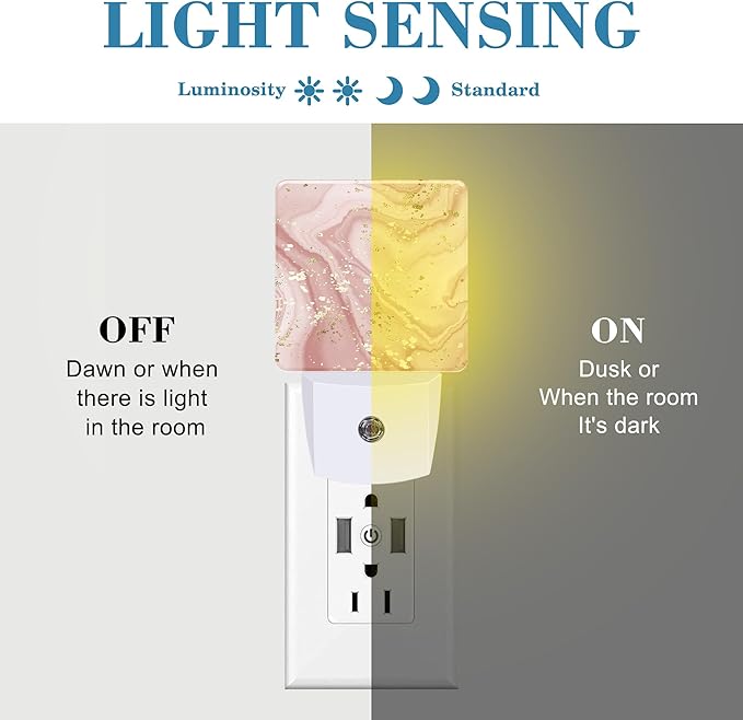 Plug in Night Lights Gold Splatter Texture Liquid Marble Nightlight Plug Into - Image 2