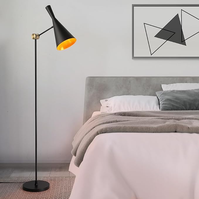 Modern Industrial Floor Lamp For Bedroom, Living Room, Skinny Corner Accent - Image 3