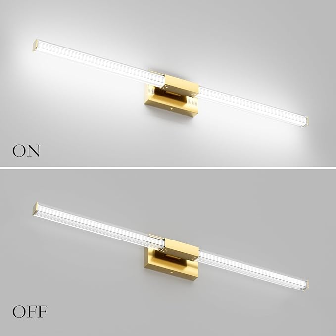 Ralbay Matte Gold 40inch Bathroom Vanity Lights Fixtures Over Mirror 32W Modern - Image 6