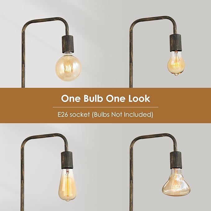 BoostArea Floor Lamp, Bronze Industrial Floor Lamp, 63 Inch Antique Standing - Image 2