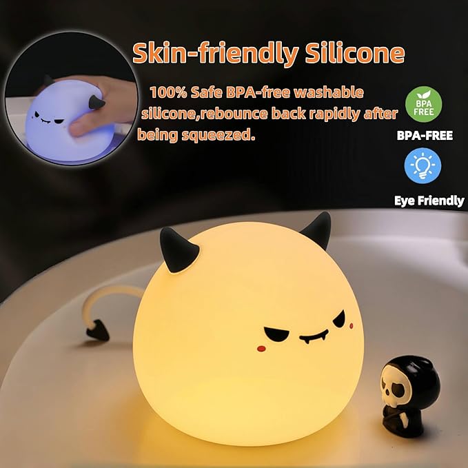 Cute Monster Night Light for Kids, Cute Monster lamp Soft Silicone Lamp 3 Level - Image 6