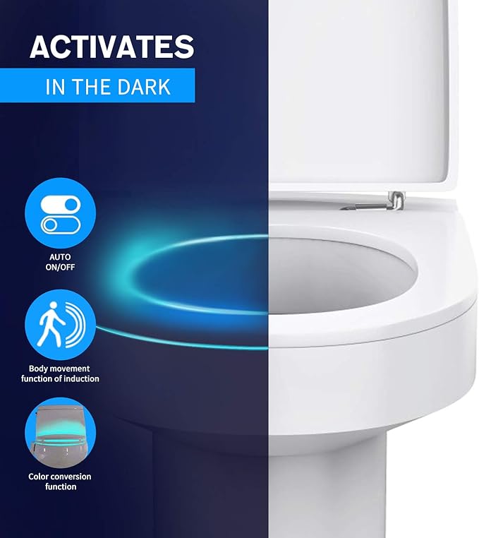 Toilet Night Light, Toilet Bowl Light, Motion Sensor Activated LED Night Light - Image 4