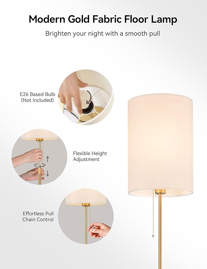 Tubicen Gold Floor Lamp 61" Tall Lamp - Image 8
