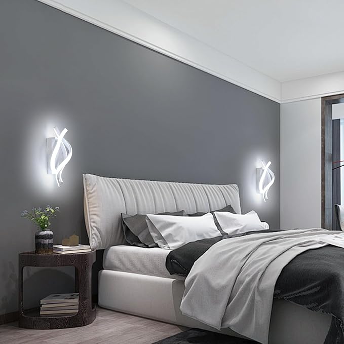 DELIPOP Wall Sconces, Spiral Modern LED Wall Sconce Lighting, 6500K Cool White - Image 6