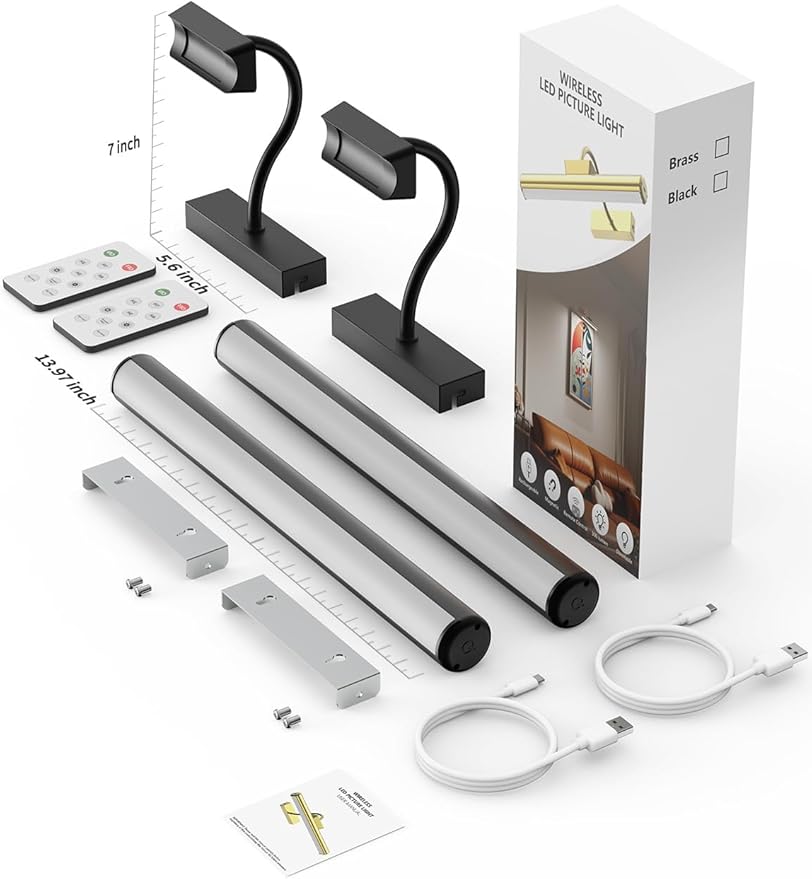 Wireless Picture Light with Remote, Battery Operated Wall Sconce 5000mAh - Image 6