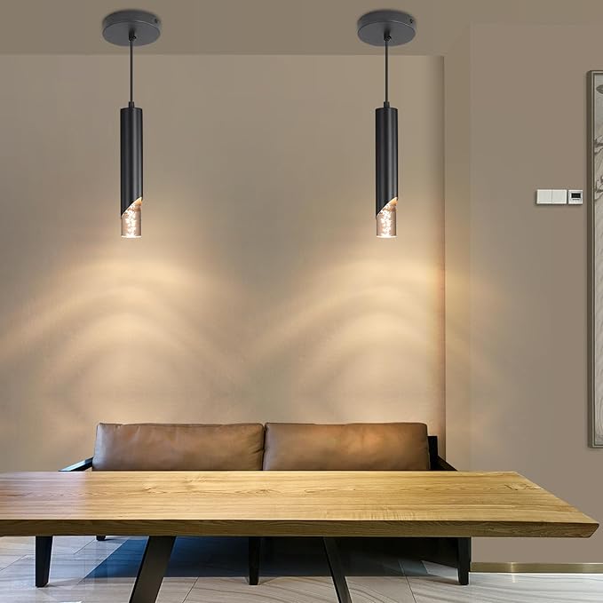 2 Pack Minimalist Kitchen Island Pendant Lights, Bubble Acrylic, Adjustable - Image 2