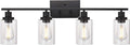 MELUCEE 4 Lights Sconces Wall Lighting Black by MELUCEE