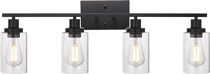 MELUCEE 4 Lights Sconces Wall Lighting Black by MELUCEE