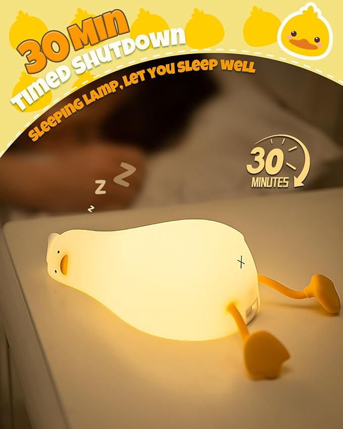 Cute Duck Night Light, Animal Lamp, Food Grade Silicone, Rechargeable, 3 Level - Image 5
