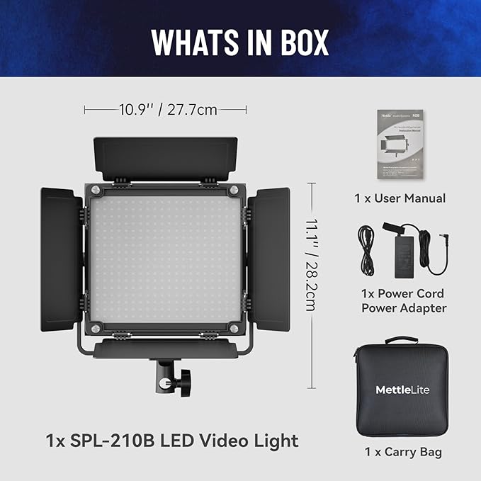 Mettlelite SPL210B Bi Color LED Video Light - Image 7