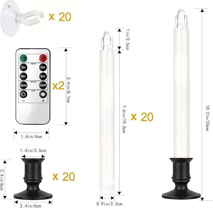 YAUNGEL Window Candles, 20 Pack LED Christmas Candles - Image 6