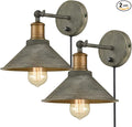Vintage Farmhouse Wall Sconces Hardwired or Plug-in Bedroom Bath Wall Lamps Set by JEENKAE