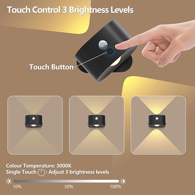 Rechargeable Motion Sensor Wall Light, Wireless Wall Sconce - Image 4
