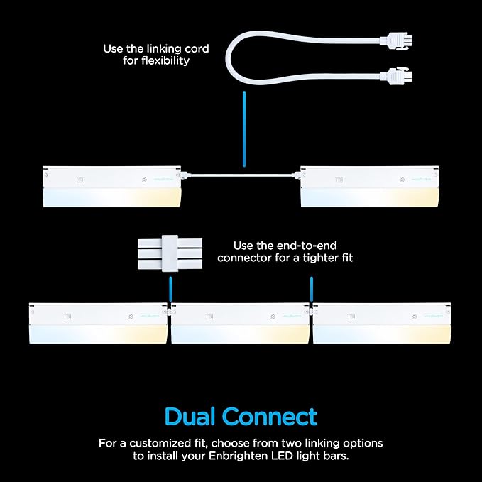 Enbrighten 24 inch Hardwired Under Cabinet Lights, 1620 Lumens, Five White - Image 6