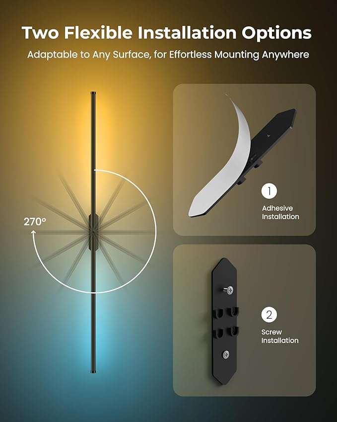 40 Inch Battery Operated Wall Sconces Set of 2, 12000mAh Rechargeable Smart - Image 7
