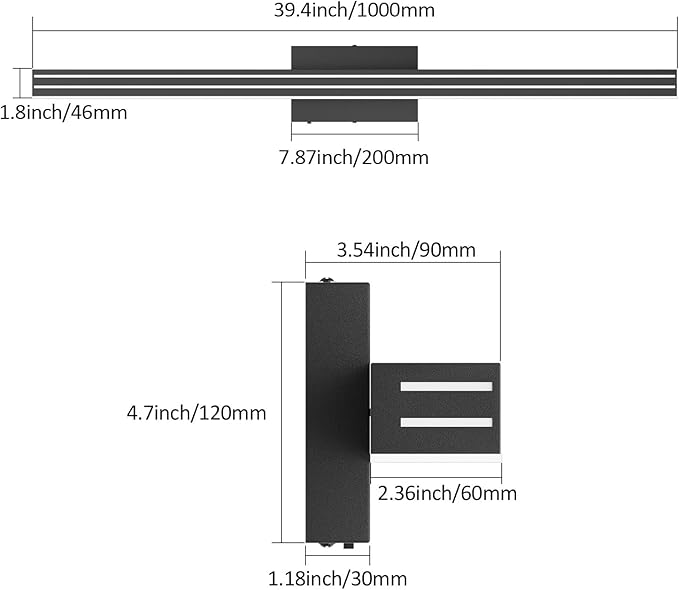 Ralbay 5 Color Temperature Dimmable LED Modern Black Vanity Light - Image 7