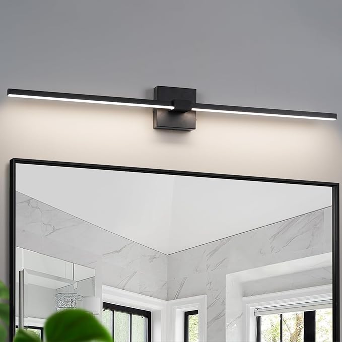 URSOLA Black Bathroom Light Fixtures, 36 inch Modern LED Vanity Lighting Over by URSOLAYourHomeSolar