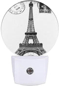 EKOBLA Eiffel Tower Night Light France Paris Landmark Black White Vintage Night by EKOBLA