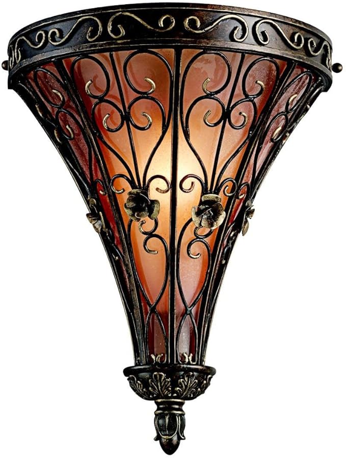 Kichler Marchesa 14.75" Wall Sconce in Terrene Bronze, 1-Light Hallway Light by Kichler