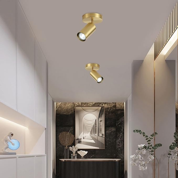 BOKT Gold Adjustable Track Lighting Modern LED Ceiling Spotlight 2 Pack - Image 4