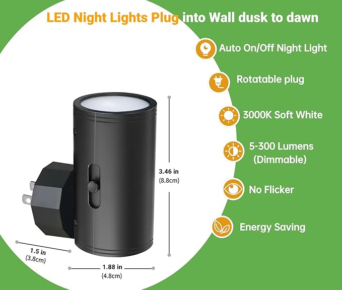GEPLAD 4 Pack LED Night Light, Plug Into Wall, Dusk to Dawn Sensor, Soft White - Image 2