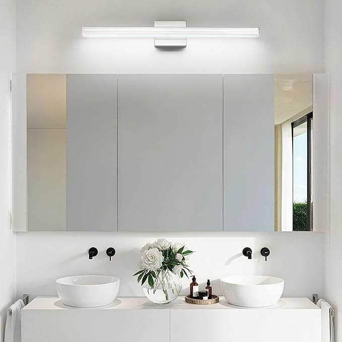 SineRise 32-Inch LED Modern Bathroom Vanity Light Bar, Chrome Modern Acrylic - Image 6