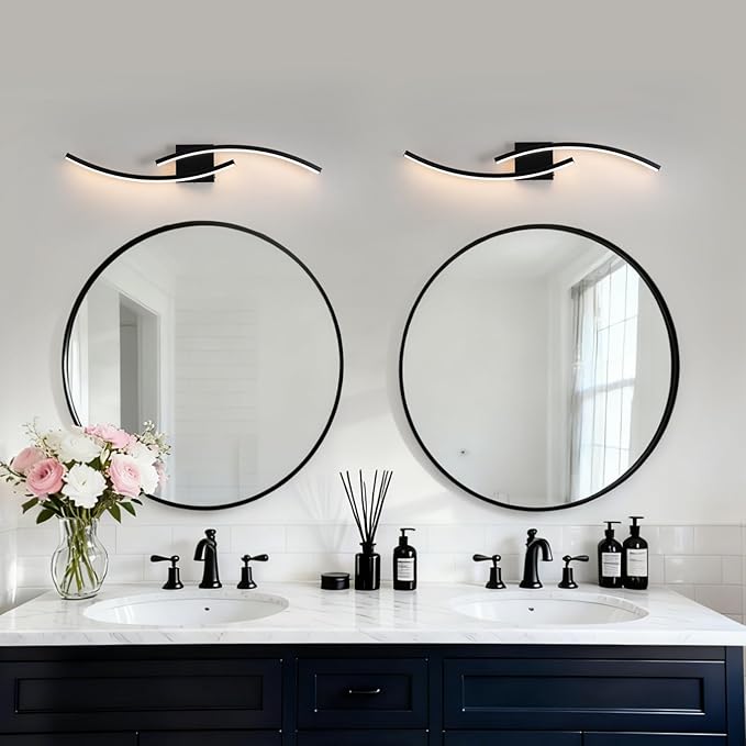 31.5 inch Modern Bathroom Vanity Light Black Lights Fixtures Dimmable 5CCT Led - Image 9