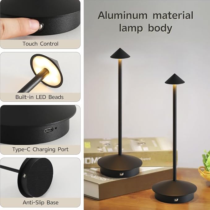 LED Cordless Table Lamps, Portable Rechargeable 6000mAh Outdoor Lights - Image 6
