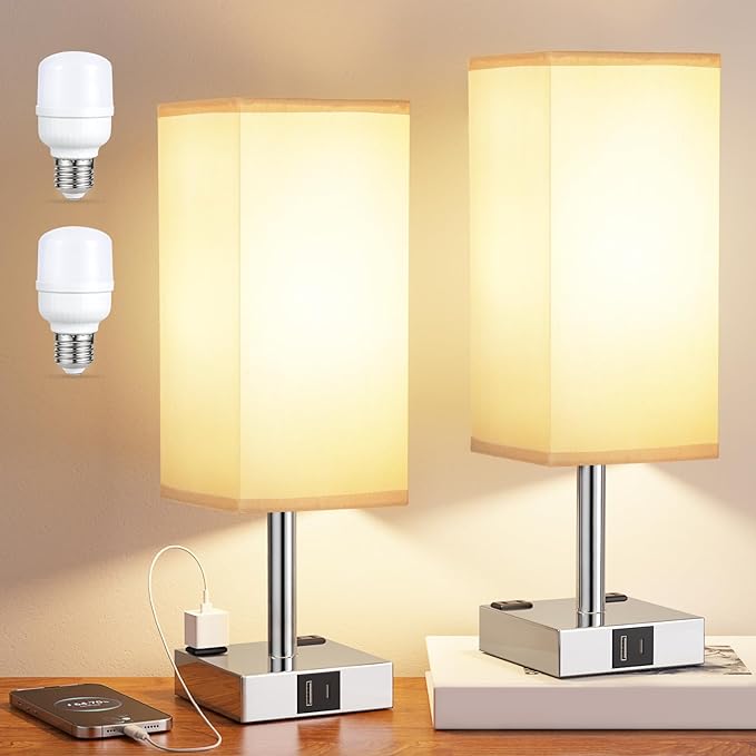 Touch Bedside Table Lamp Set of 2-3-Way Dimmable Night Lamp - Image 7