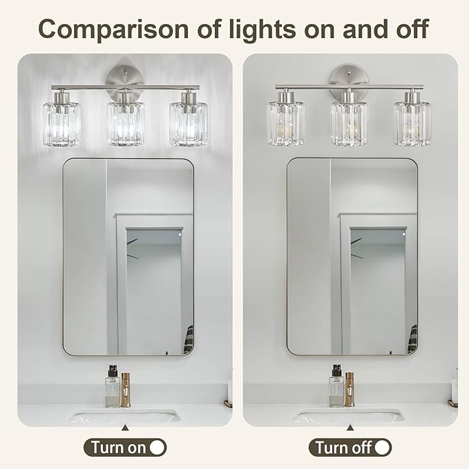 Crystal Bathroom Light Fixtures, Bathroom Lighting Fixtures Over Mirror - Image 3
