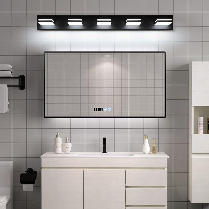 SineRise LED Modern Bathroom Vanity Light Fixtures, Matte Black Modern Acrylic - Image 6